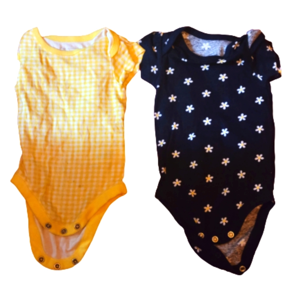 The Children's Place onsies. Yellow and blue. 0-3 months.